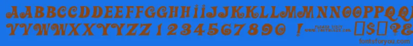 Шрифт Actioniswiderjl – коричневые шрифты на синем фоне