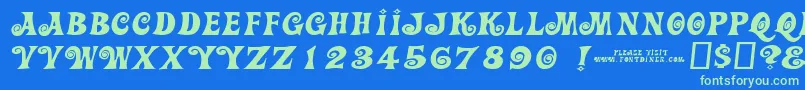 Actioniswiderjl Font – Green Fonts on Blue Background