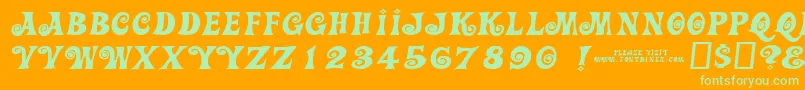 More about Actioniswiderjl Font Actioniswiderjl Font – Green Fonts on Orange Background