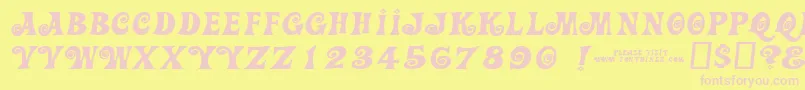 Actioniswiderjl Font – Pink Fonts on Yellow Background