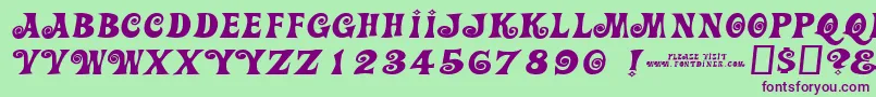 Actioniswiderjl Font – Purple Fonts on Green Background