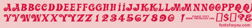 フォントActioniswiderjl – ピンクの背景に赤い文字