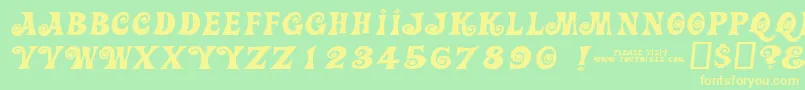 Actioniswiderjl Font – Yellow Fonts on Green Background