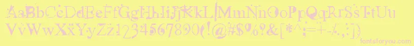 UglyFace-Schriftart – Rosa Schriften auf gelbem Hintergrund