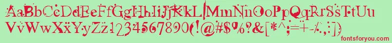 UglyFace Font – Red Fonts on Green Background