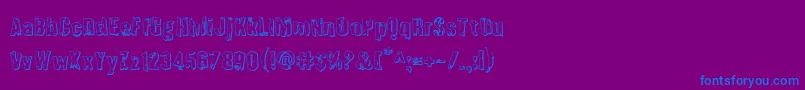 Quarrystone3D Font – Blue Fonts on Purple Background