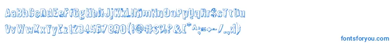 フォントQuarrystone3D – 白い背景に青い文字