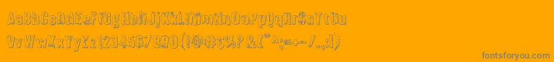 Quarrystone3D-Schriftart – Graue Schriften auf orangefarbenem Hintergrund