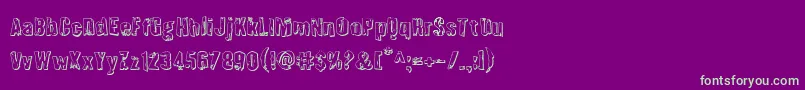 Шрифт Quarrystone3D – зелёные шрифты на фиолетовом фоне