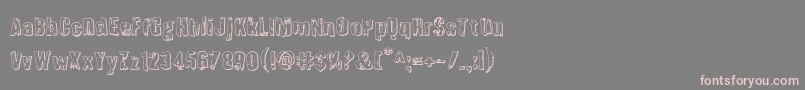 Quarrystone3D-Schriftart – Rosa Schriften auf grauem Hintergrund