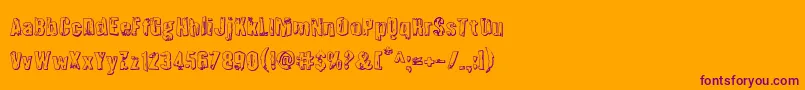 Quarrystone3D Font – Purple Fonts on Orange Background