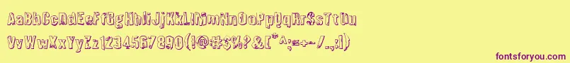 Quarrystone3D Font – Purple Fonts on Yellow Background