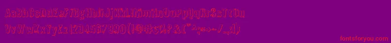 Quarrystone3D-Schriftart – Rote Schriften auf violettem Hintergrund