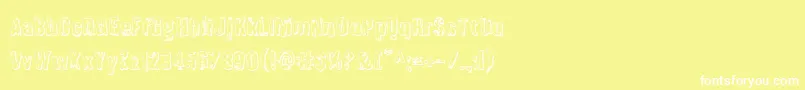 フォントQuarrystone3D – 黄色い背景に白い文字
