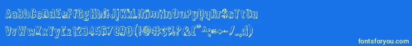Quarrystone3D Font – Yellow Fonts on Blue Background