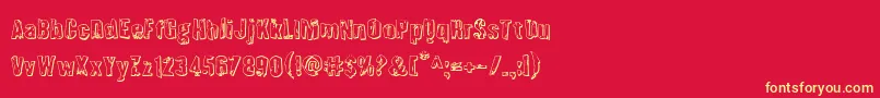 Quarrystone3D Font – Yellow Fonts on Red Background