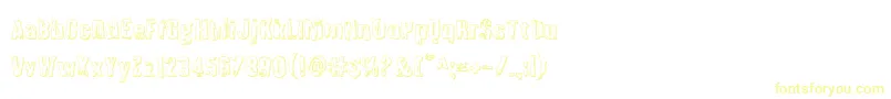 フォントQuarrystone3D – 白い背景に黄色の文字