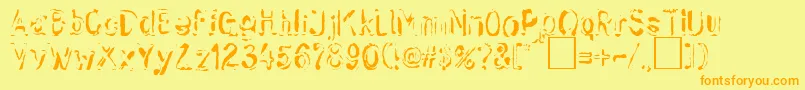SkwiekerRegular Font – Orange Fonts on Yellow Background
