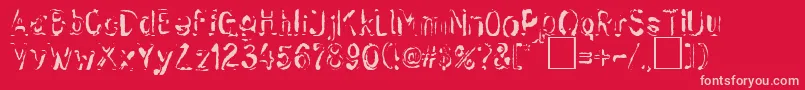 SkwiekerRegular Font – Pink Fonts on Red Background