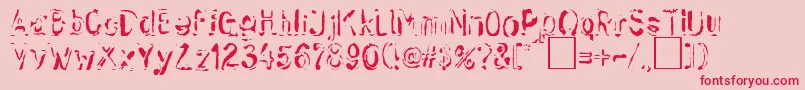 SkwiekerRegular Font – Red Fonts on Pink Background