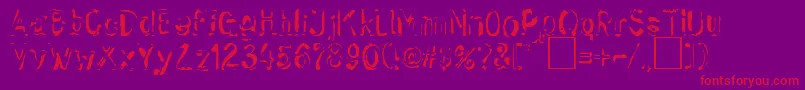 SkwiekerRegular-Schriftart – Rote Schriften auf violettem Hintergrund