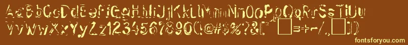 SkwiekerRegular Font – Yellow Fonts on Brown Background