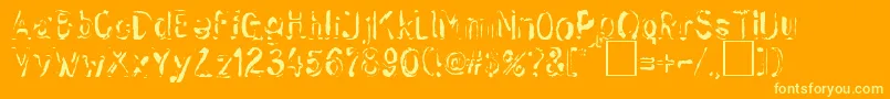 SkwiekerRegular Font – Yellow Fonts on Orange Background