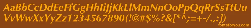 OptimaltstdBolditalic Font – Orange Fonts on Brown Background