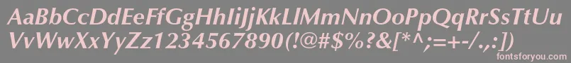 OptimaltstdBolditalic Font – Pink Fonts on Gray Background