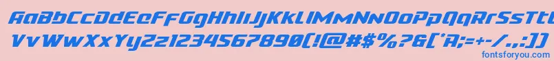 フォントCobaltaliensuperital – ピンクの背景に青い文字