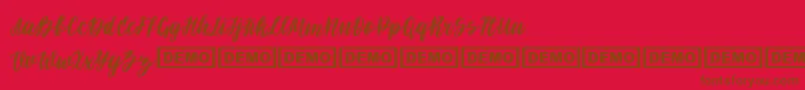フォントDarflow – 赤い背景に茶色の文字