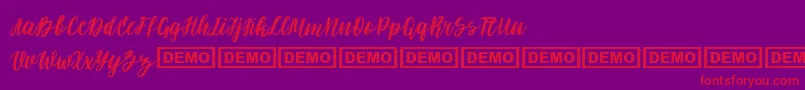 フォントDarflow – 紫の背景に赤い文字