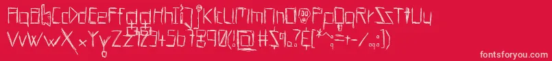 HellsKittchenDevilGodBold Font – Pink Fonts on Red Background