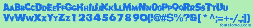 BadlyRegularTtnorm Font – Blue Fonts on Green Background