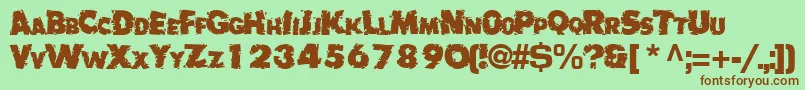 BadlyRegularTtnorm Font – Brown Fonts on Green Background