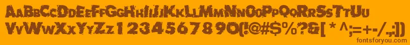 BadlyRegularTtnorm Font – Brown Fonts on Orange Background