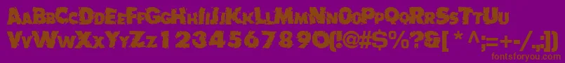 BadlyRegularTtnorm Font – Brown Fonts on Purple Background