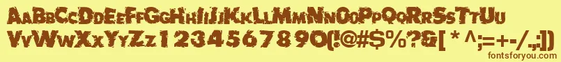 BadlyRegularTtnorm Font – Brown Fonts on Yellow Background