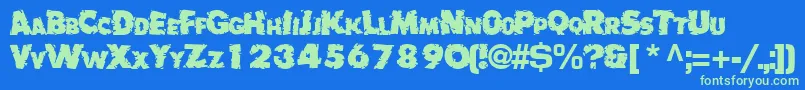 BadlyRegularTtnorm Font – Green Fonts on Blue Background