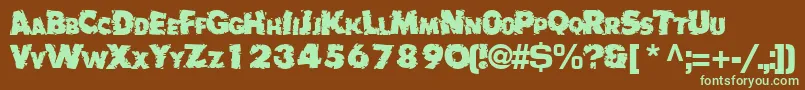 BadlyRegularTtnorm Font – Green Fonts on Brown Background