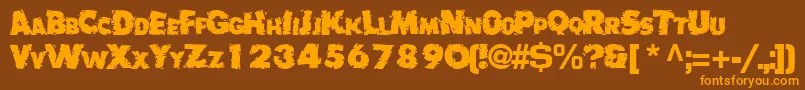 BadlyRegularTtnorm Font – Orange Fonts on Brown Background