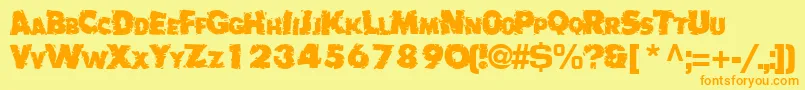 BadlyRegularTtnorm Font – Orange Fonts on Yellow Background