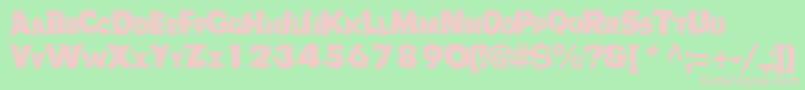 BadlyRegularTtnorm-Schriftart – Rosa Schriften auf grünem Hintergrund