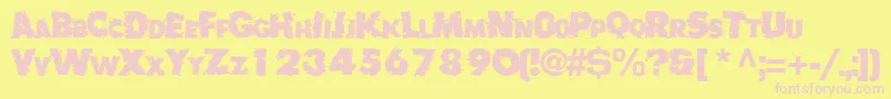 BadlyRegularTtnorm Font – Pink Fonts on Yellow Background