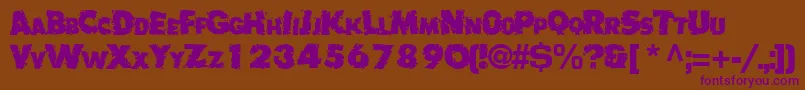 BadlyRegularTtnorm Font – Purple Fonts on Brown Background