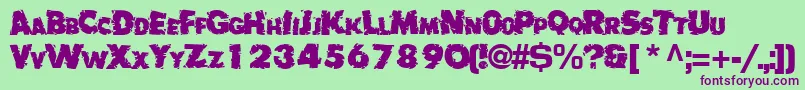 BadlyRegularTtnorm Font – Purple Fonts on Green Background