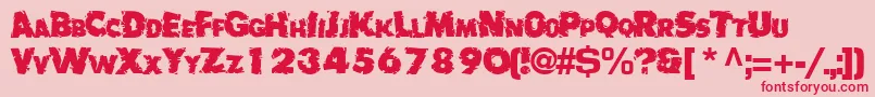 BadlyRegularTtnorm Font – Red Fonts on Pink Background