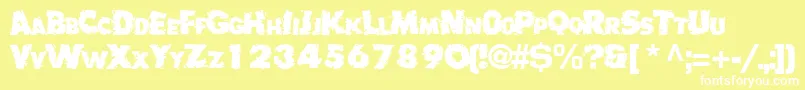 BadlyRegularTtnorm Font – White Fonts on Yellow Background