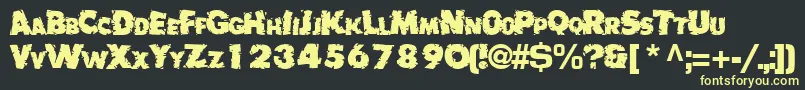 BadlyRegularTtnorm Font – Yellow Fonts on Black Background