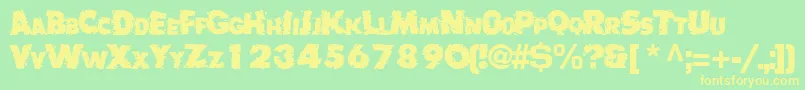 BadlyRegularTtnorm Font – Yellow Fonts on Green Background